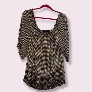 Cynthia Rowley Black and White Check Top